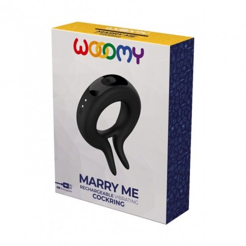 Ерекційне віброкільце Wooomy Marry Me, перезаряджувальне, 10 режимів вібрації, діаметр 4 см в інтернет супермаркеті PbayMarket!