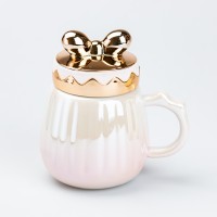 Кружка керамічна TS Kitchen Life 500 мл з кришкою рожевий градієнт (HP7194P)