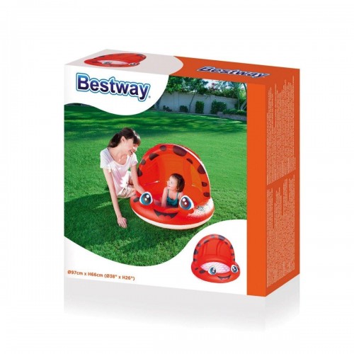 Дитячий надувний басейн «Сонечко» Bestway 52189, червоний, 97 х 66 см, з навісом (hub_gqytms)
