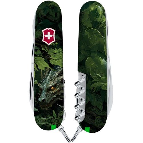 Складаний ніж Victorinox Huntsman Zodiac 91 мм Зелений дерев'яний дракон (1.3713.3_Z3240p) Складаний ніж Victorinox Huntsman Zodiac 91 мм Зелений дерев'яний дракон (1.3713.3_Z3240p)