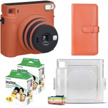 Подарунковий набір фотоапарат Fujifilm Instax Square SQ1/Фотопапір 40 шт/Чохол/Фотоальбом 80 фото Помаранчевий