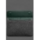 Чохол-конверт із клапаном шкіра+фетр для MacBook 15 Зелений Crazy Horse BlankNote