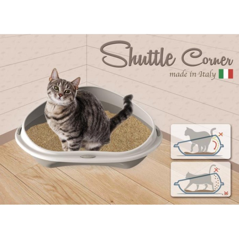 Туалет для котів кутовий Shuttle 49x40x17,5 см