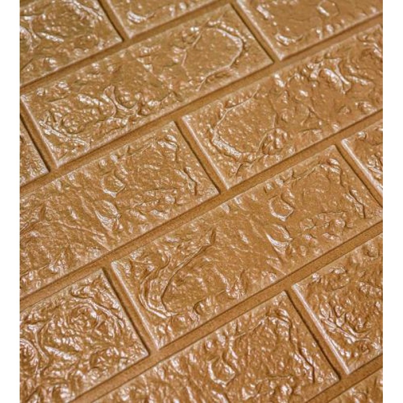 Самоклейка декоративна 3D панель у рулоні Loft Expert 2220-5 Під цеглу шоколад 700x3080x5 мм