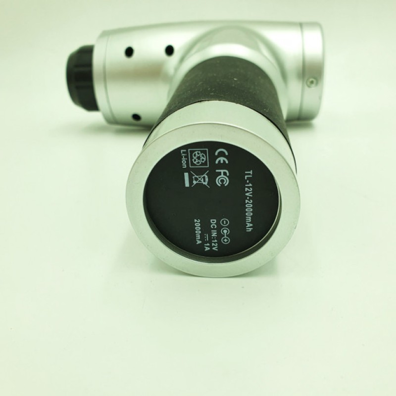 Акумуляторний масажер для тіла 4 насадки Fascial Gun KH-320 Сірий (VD201605923)