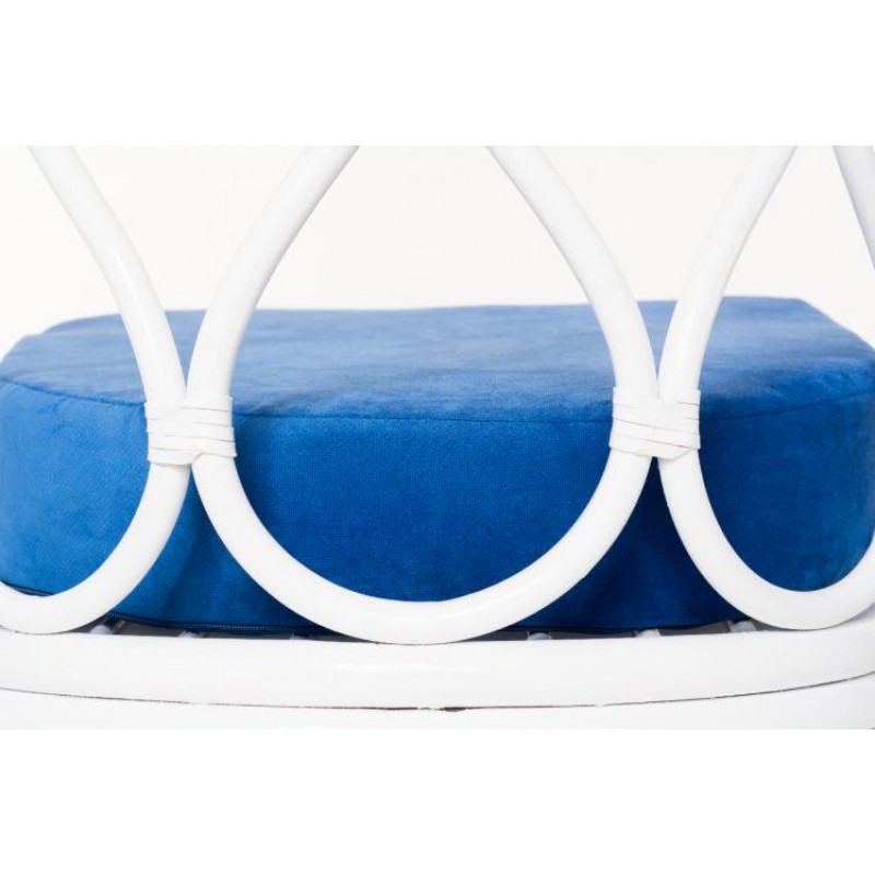 Підвісне крісло-гойдалка Cruzo Лілія з натурального ротанга Білий з синім (kk87448)