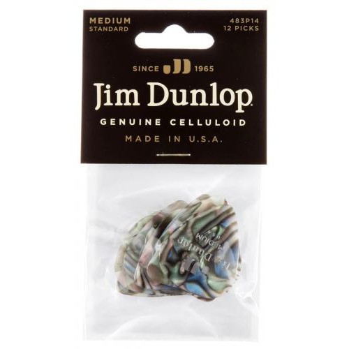 Медіатори Dunlop 483P14MD Genuine Celluloid Classic Abalone Medium Player's Pack (12 шт.) Медіатори Dunlop 483P14MD Genuine Celluloid Classic Abalone Medium Player's Pack (12 шт.)