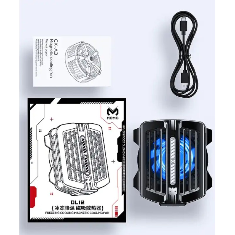 Магнітний напівпровідниковий кулер-радіатор MEMO вентилятор для смартфона Black (CX12)