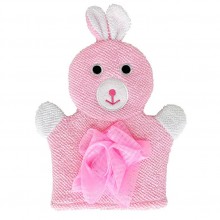 Мочалка-рукавичка для купання малюків Mega Zayka MGZ-0911 (Pink) Зайчик