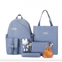 Рюкзак шкільний для дівчинки Hoz CLBD 5 в 1 41х30х14 см Блакитний (SK001633)