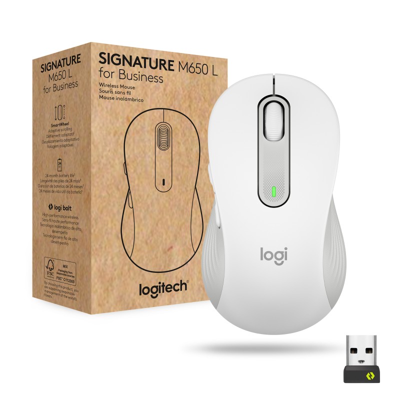 Миша бездротова Logitech Signature M650 for Business Large Off White (910-006349)