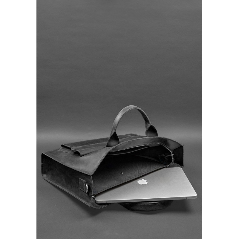 Шкіряна сумка для ноутбука та документів Універсальна синя Crazy Horse BlankNote