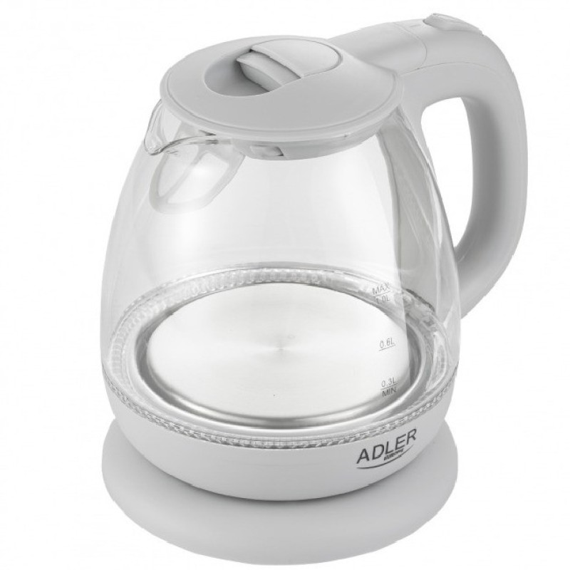 Чайник електричний 1 л скляний Adler AD 1283G Grey