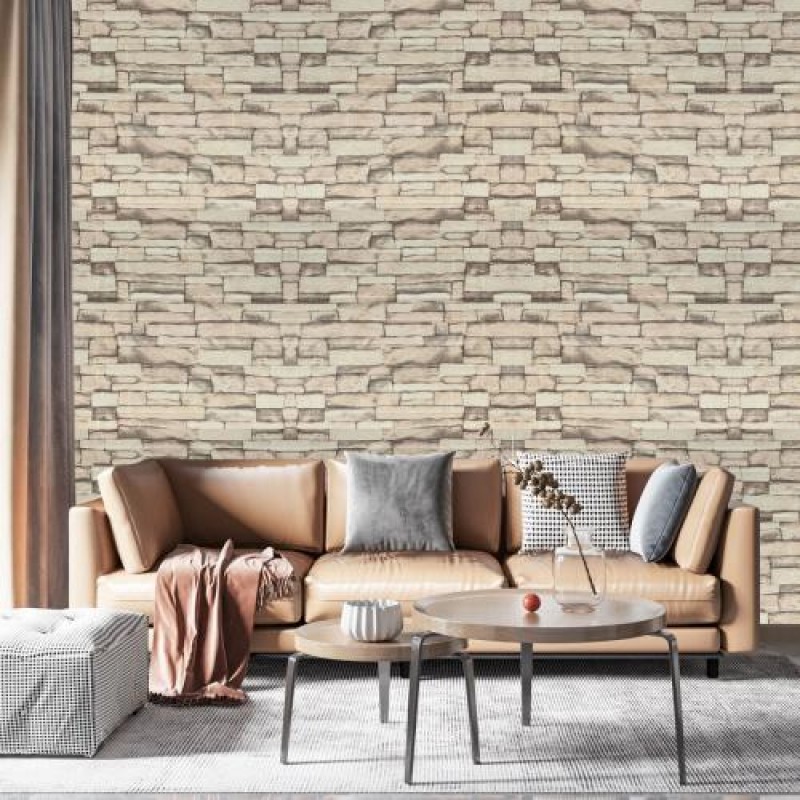 Самоклеюча 3D панель 3D Loft WHS-03 під бежеву катеринославську цеглу в рулоні 20 м 20000x700x3мм