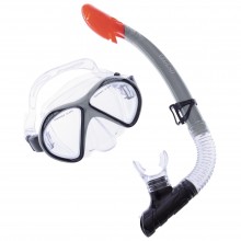 Набір для плавання маска із трубкою Legend M293P-SN110-PVC Чорний-сірий (PT0873)