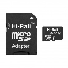 Карта пам'яті MicroSDXC 64GB UHS-I/U3 Class 10 Hi-Rali + SD-adapter (HI-64GBSDU3CL10-01)