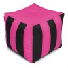 Пуф Кубик Смугастий Оксфорд 40х40 Студія Комфорту Чорний + Рожевий
