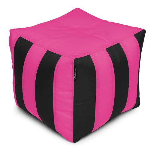 Пуф Кубик Смугастий Оксфорд 40х40 Студія Комфорту Чорний + Рожевий Пуф Кубик Смугастий Оксфорд 40х40 Студія Комфорту Чорний + Рожевий