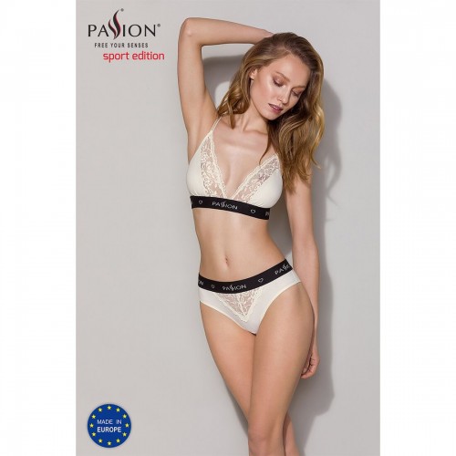 Еластичний топ з мереживом Passion PS001 TOP ecru, size M в інтернет супермаркеті PbayMarket!