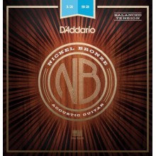 Струни для акустичної гітари D'Addario NB1252BT Nickel Bronze Balanced Tension Light Acoustic Guitar Strings 12/52