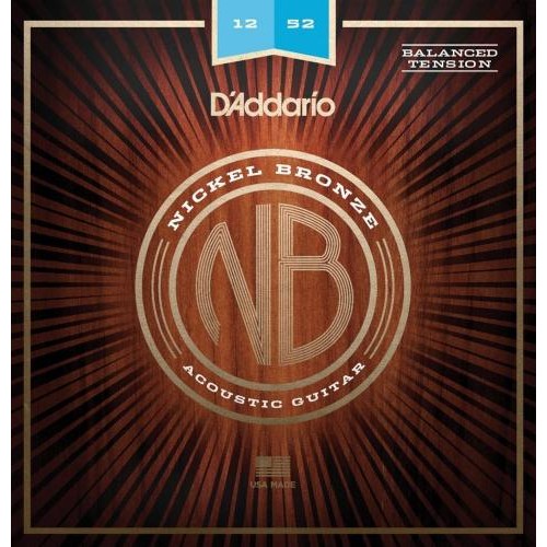 Струни для акустичної гітари D'Addario NB1252BT Nickel Bronze Balanced Tension Light Acoustic Guitar Strings 12/52 Струни для акустичної гітари D'Addario NB1252BT Nickel Bronze Balanced Tension Light Acoustic Guitar Strings 12/52