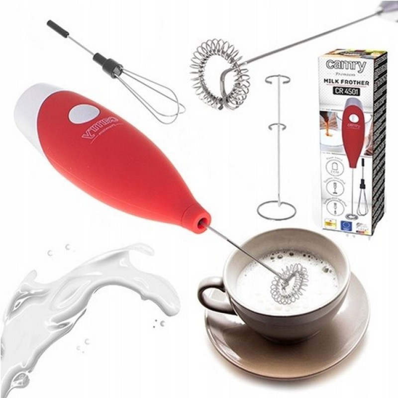Збивач молока з вінчиком на підставці Camry CR 4501 Red