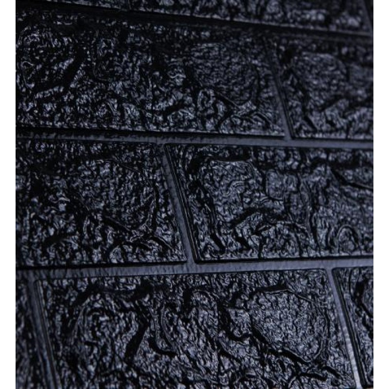 Самоклеюча декоративна 3D панель 3D Loft 700x770x5 мм Чорний (151)