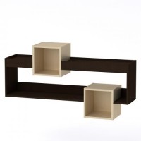 Полиця настінна Компаніт МГ-6 навісна-2 Венге комбі (120х28х65 см) Полиця настінна Компаніт МГ-6 навісна-2 Венге комбі (120х28х65 см)