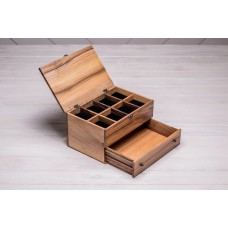 Бокс для зберігання наручного годинника з органайзером для аксесуарів ecoWalnut 14.9х27.5х18 см
