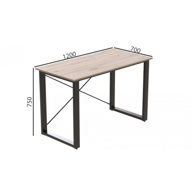 Письмовий стіл Ferrum-decor Драйв 750x1200x700 Чорний метал ДСП Дуб Сан-Маріно 32 мм (DRA212)