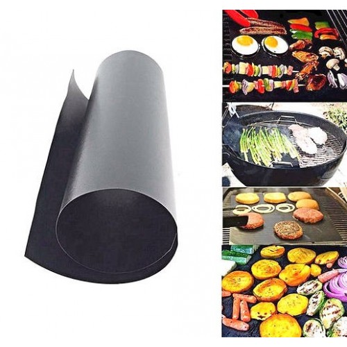 Тефлоновий килимок для гриля No Brand BBQ grill sheet з антипригарним покриттям 33x40 см Чорний (2104618536) Тефлоновий килимок для гриля No Brand BBQ grill sheet з антипригарним покриттям 33x40 см Чорний (2104618536)