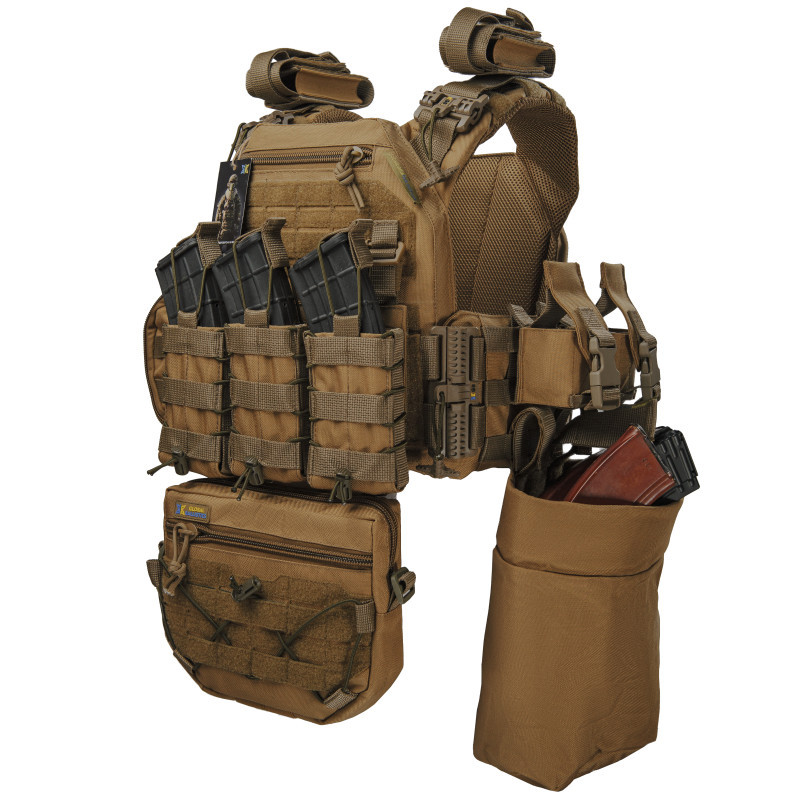 Плитоноска тактична зі швидким скиданням з підсумками No Brand Warmor Gen.3 Pro Max One Size Койот (2396567748)