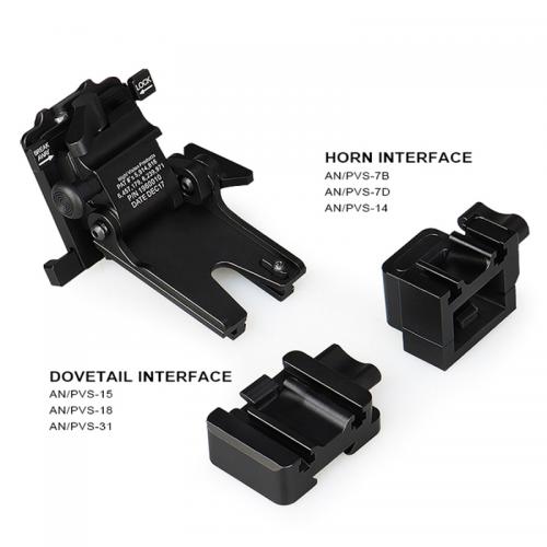 Універсальне NVG кріплення c HORN та DOVETAIL інтерфейсами для ПНБ PVS-7/14/15/18/21/31 Norotos CL24-0237 Чорний (100980)