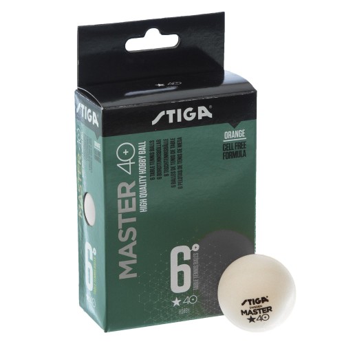 Набір м'ячів для настільного тенісу 6 штук STIGA SGA-1112230306 MASTER 1* (ABS, d-40мм) Білий (PT0584) в інтернет супермаркеті PbayMarket!