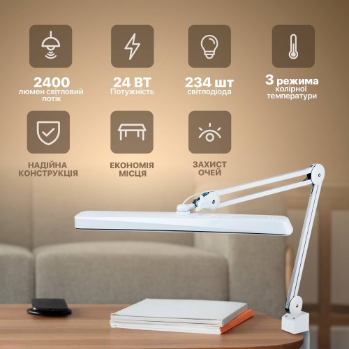 Настільна світлодіода (LED) лампа No Brand Lamp 9505 234 24W з регулюванням колірної температури та яскравості
