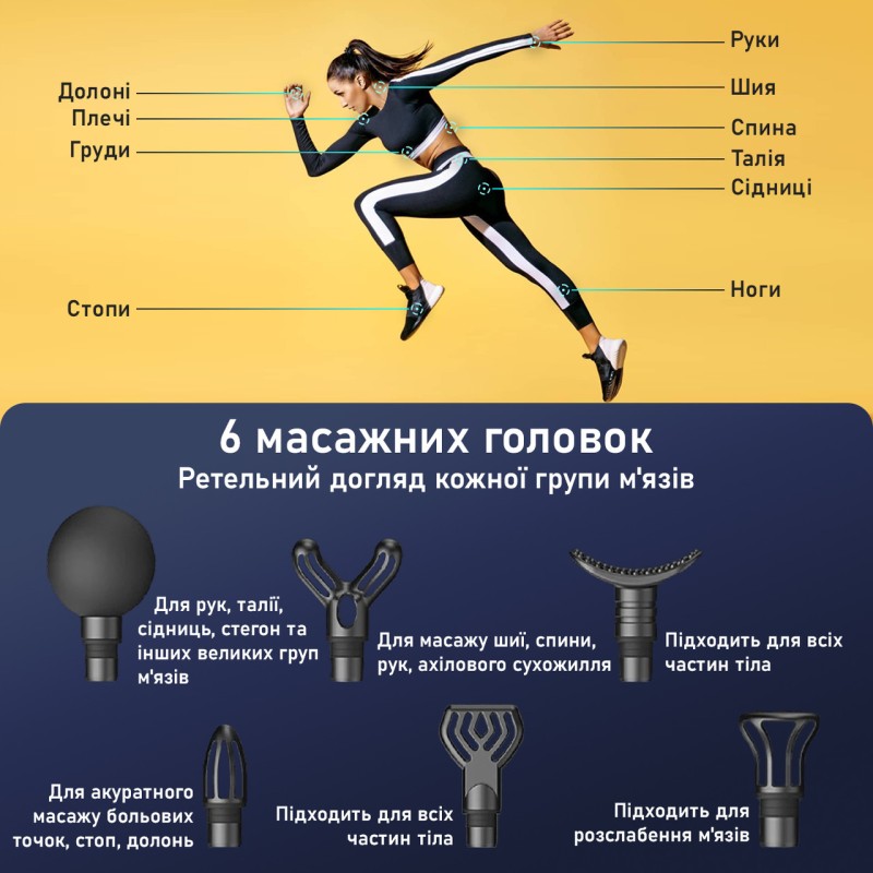 Ручний портативний масажер для тіла No Brand 20 швидкостей