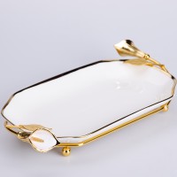 Блюдо сервірувальне YIWU Calla lilies 26x15.x3.5 см Білий (HP-7-5)