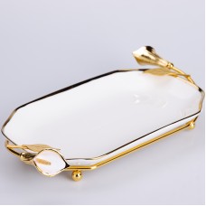 Блюдо сервірувальне YIWU Calla lilies 26x15.x3.5 см Білий (HP-7-5)