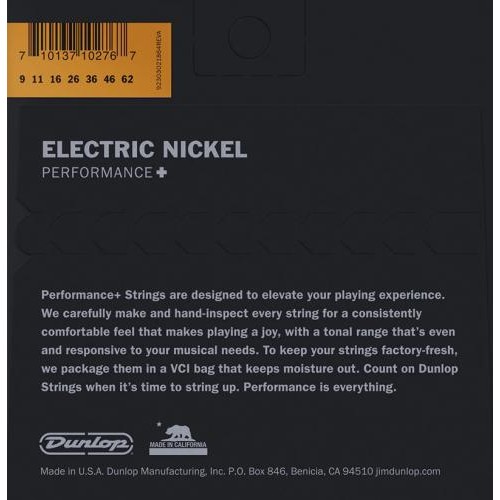 Струни для електрогітари Dunlop DEN0962 Light Nickel Plated Steel Electric Guitar 7 Strings 9/62 Струни для електрогітари Dunlop DEN0962 Light Nickel Plated Steel Electric Guitar 7 Strings 9/62