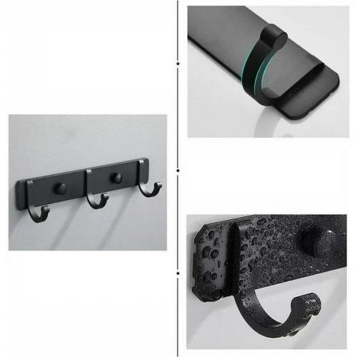 Вішалка настінна універсальна Boer з 3 гачками 18,5 см Black (H051344) Вішалка настінна універсальна Boer з 3 гачками 18,5 см Black (H051344)
