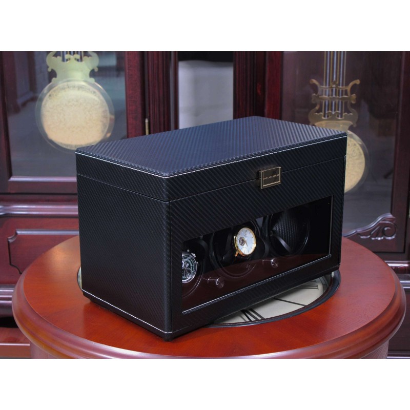 Шкатулка Salvadore для підзаводу 3 годинників 3/12BL 3x3 12+ Чорний
