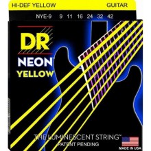 Струни для електрогітари DR NYE-9 Hi-Def Neon Yellow K3 Coated Light Electric Guitar Strings 9/42
