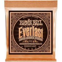 Струни для акустичної гітари 6 шт Ernie Ball 2546 Everlast Medium Phosphor Bronze Acoustic 12/54