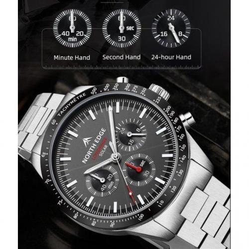 Наручний годинник чоловічий North Edge Long Wings 5 Bar Сріблястий (2549793136)