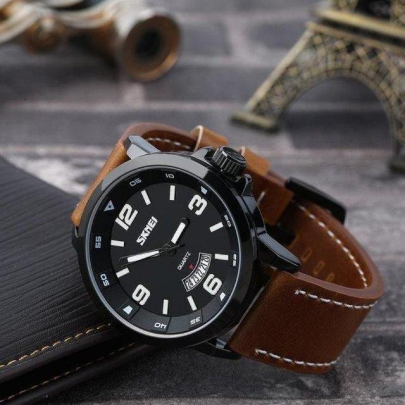 Годинник наручний класичний Skmei 9115 Чорний