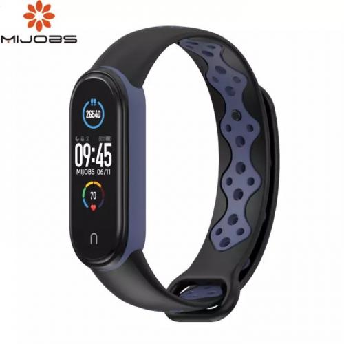 Ремінець MiJobs Sport Style для Xiaomi Mi Band 5/6 Black Blue Ремінець MiJobs Sport Style для Xiaomi Mi Band 5/6 Black Blue
