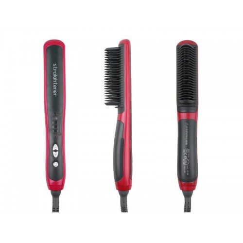 Гребінець для випрямлення волосся Fast Hair Brush straightener HQT-908A Червоний