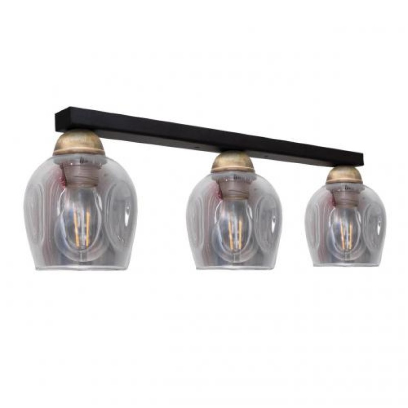 Світильник стельовий MSK Electric Enigma під три лампи PL 202411-3 BK Чорно-бронзовий (619298)