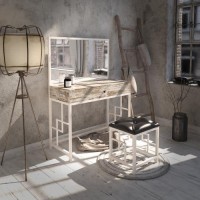 Трюмо з пуфом Tenero Арден Білий/кантрі лейбл (1000002149) Трюмо з пуфом Tenero Арден Білий/кантрі лейбл (1000002149)