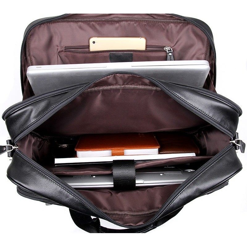 Сумка чоловіча Vintage 14398 для ноутбука 17 дюймів Чорна, Чорний